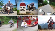 Taking to will Road - Vietnam at motorbikes